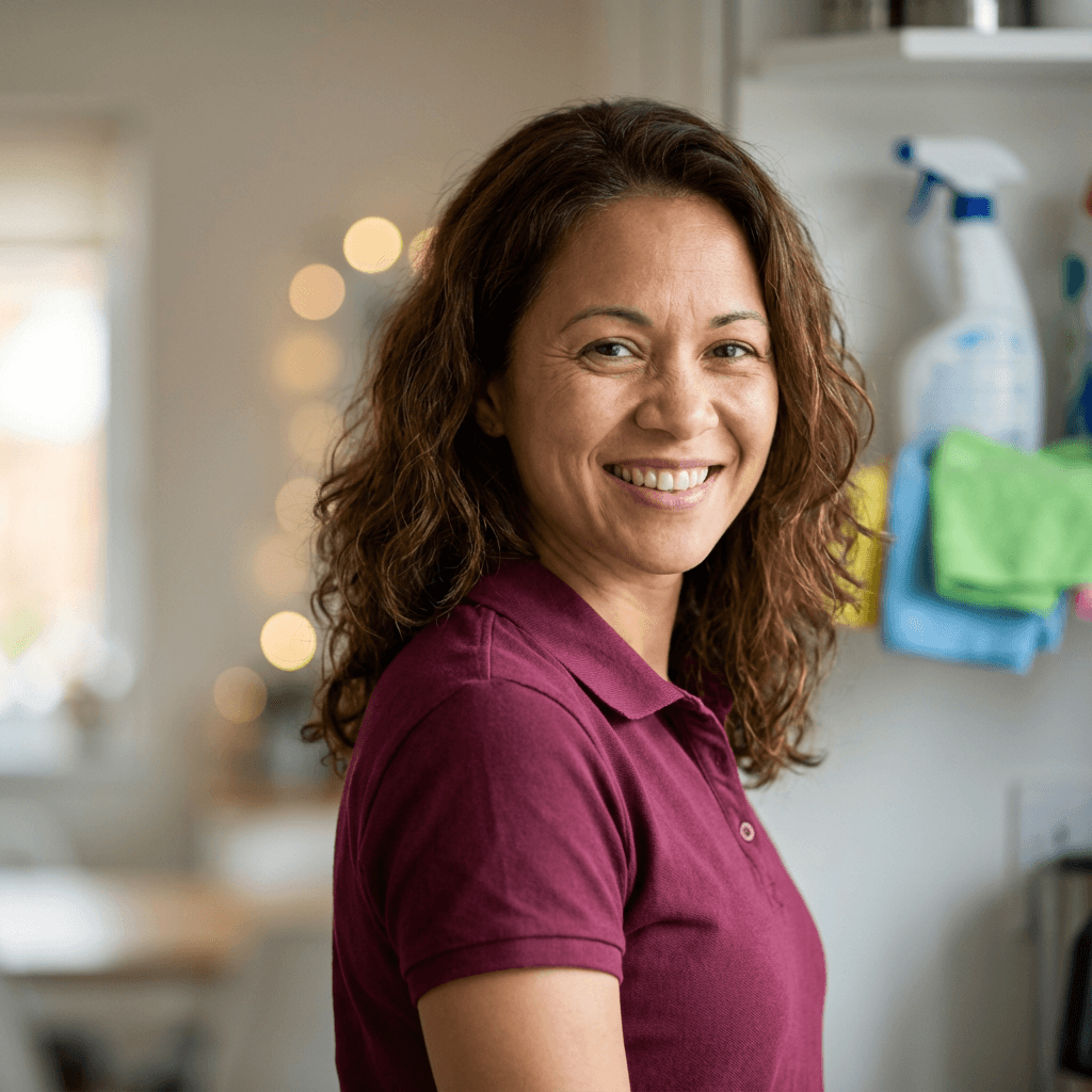 Sarah MacDonald, a special occasion customer in her early 40s, photographed with natural light