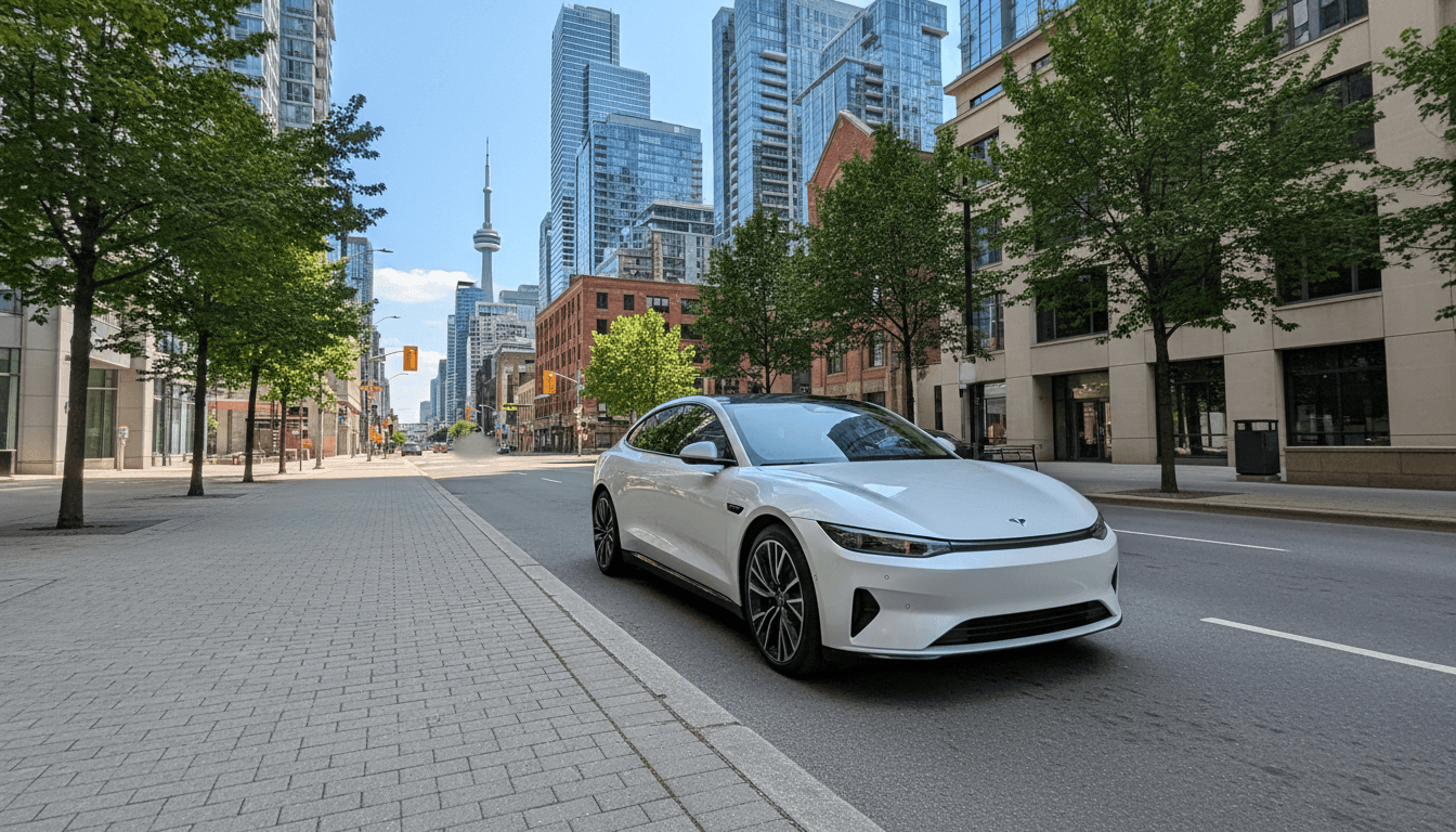 Well-maintained rental car parked on a Toronto street